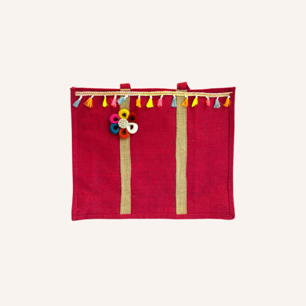Sustainable Jute Tote Bag – Handcrafted with Painting for Stylish Utility